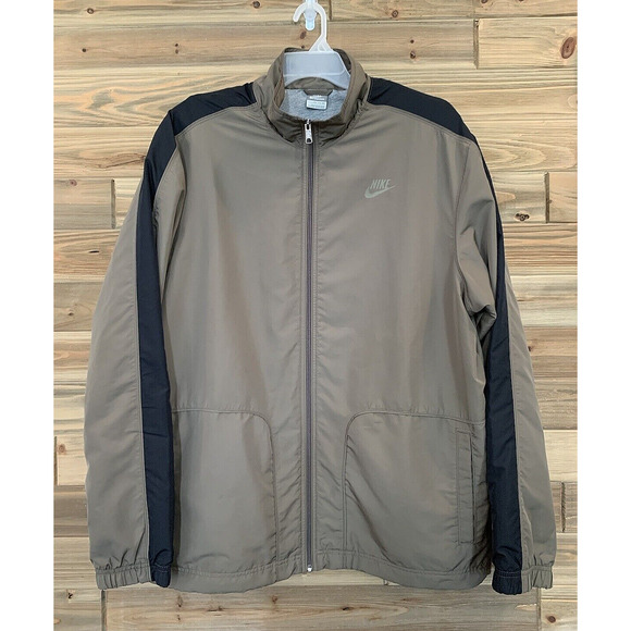 NIKE SPORTSWEAR Full Zip Brown Athletic Casual Jacket Windbreaker Men's Size XXL - Picture 2 of 13